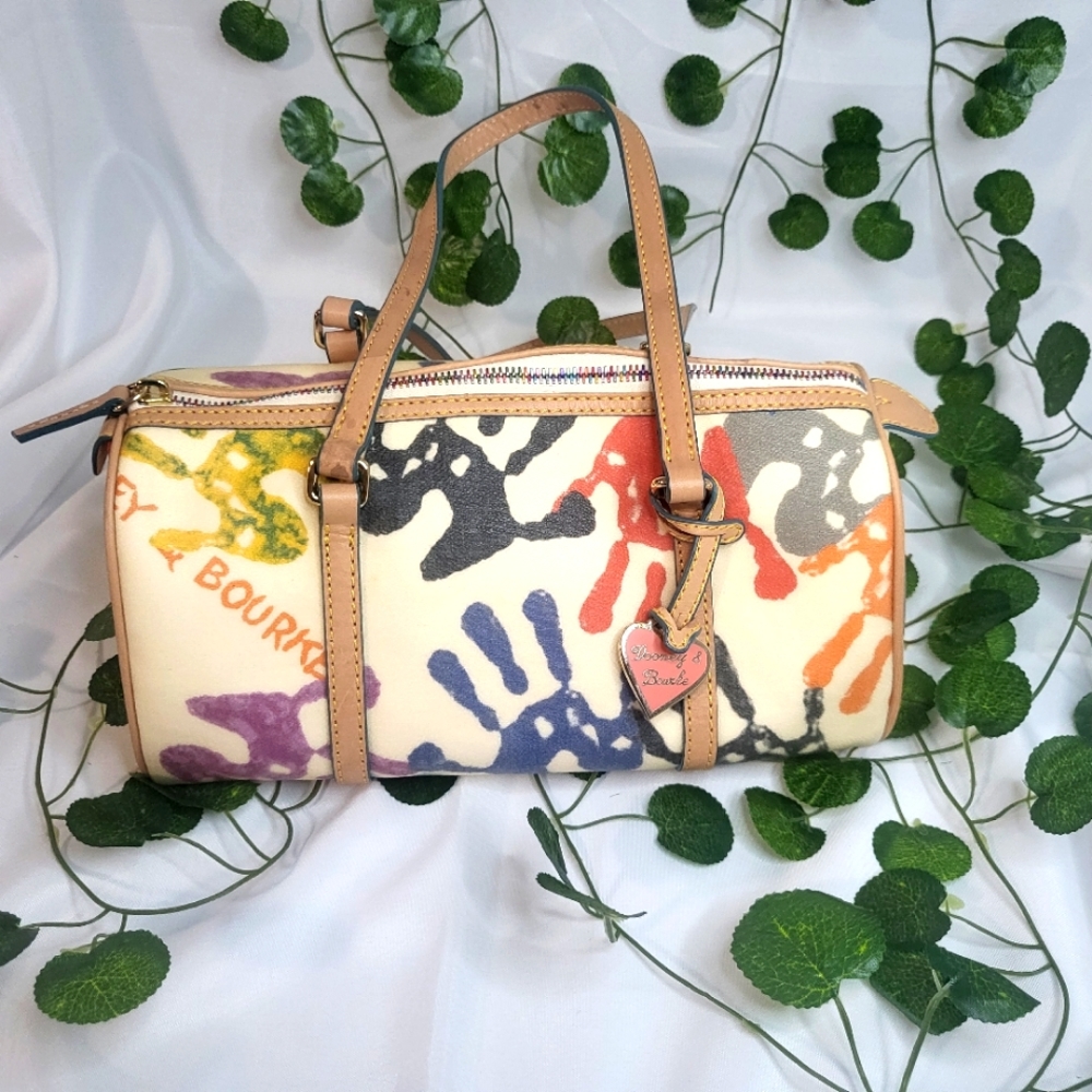 D&B colorful little hands barrel handbag with rainbow zipper